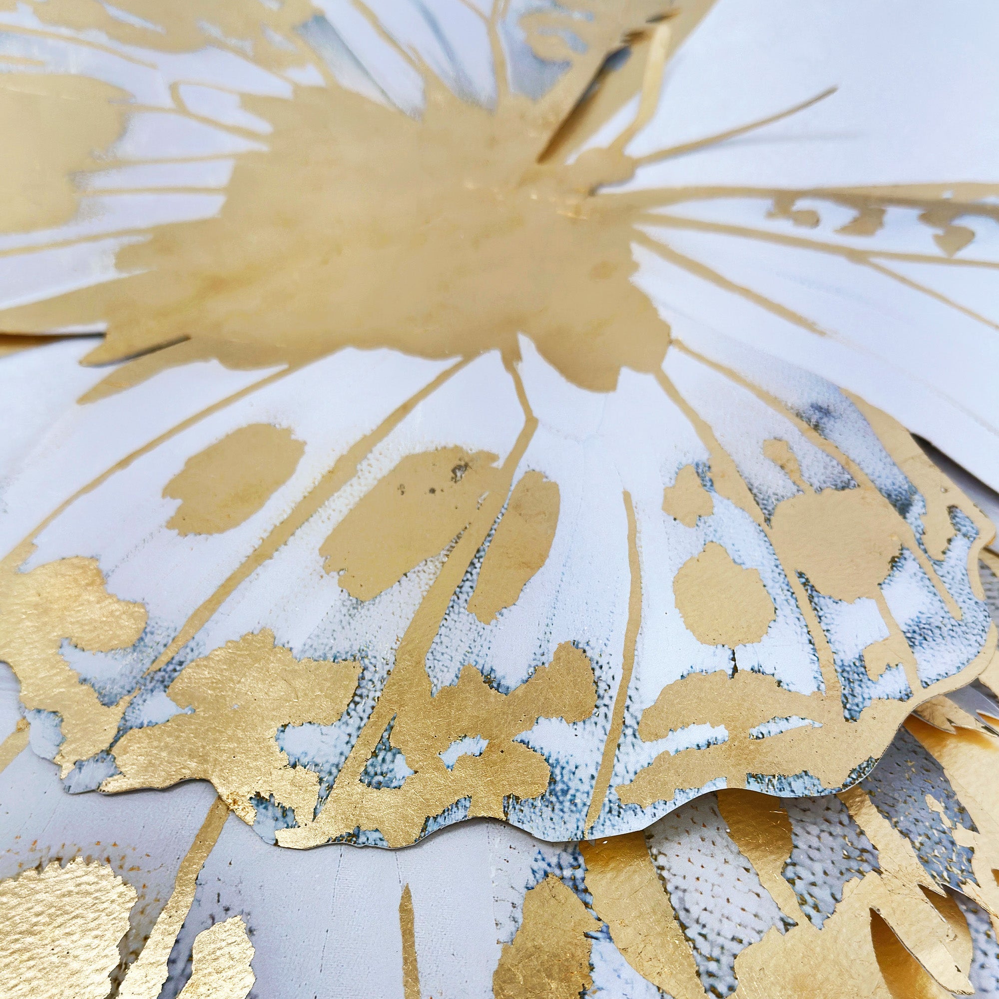 Butterfly Paper Sculpture Gold II | Hand Embellished & Sculptural Gold Leaf Art