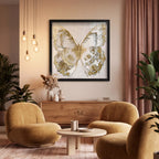 Butterfly Paper Sculpture Gold II | Hand Embellished & Sculptural Gold Leaf Art