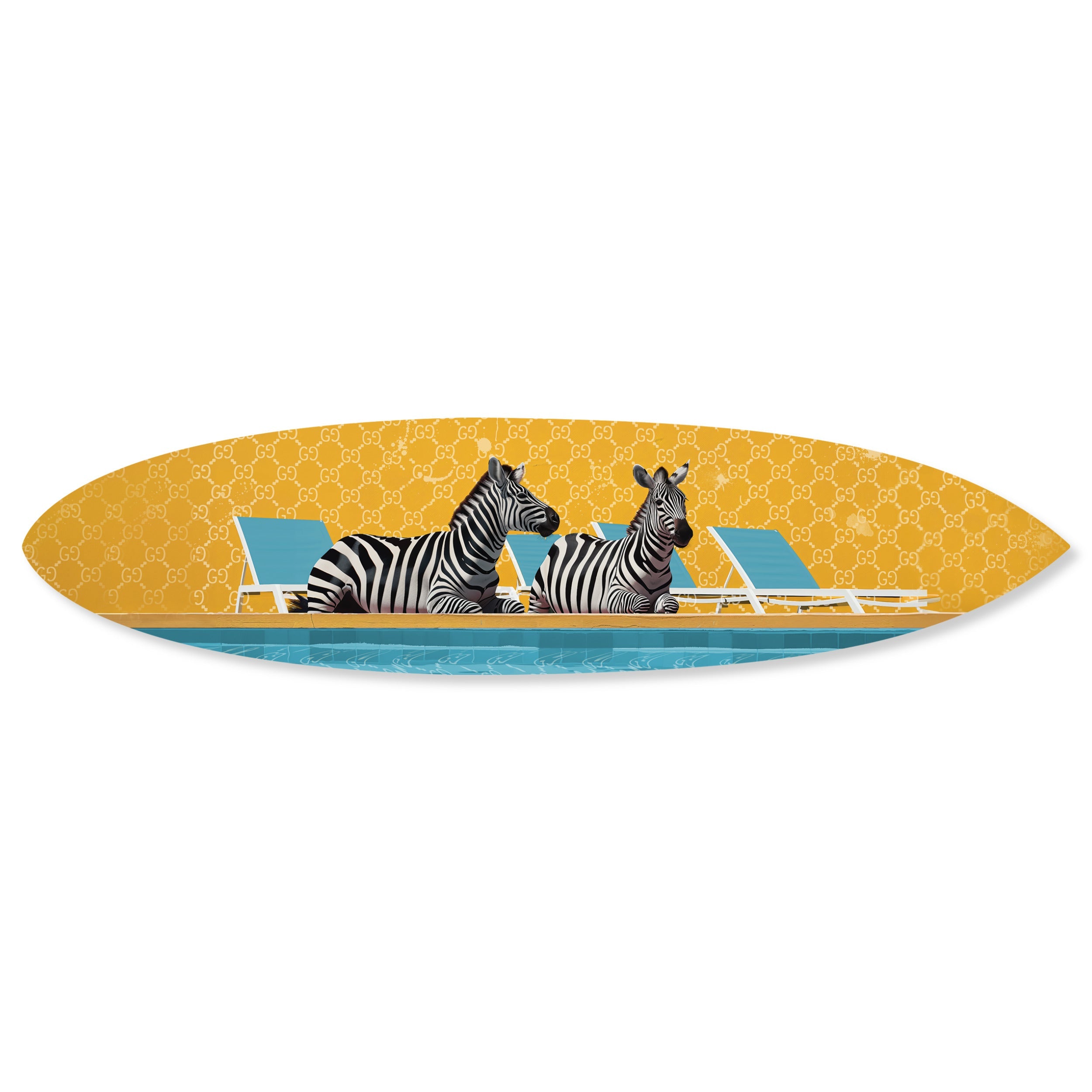 Palm Springs Zebra Pool Surfboard Main image