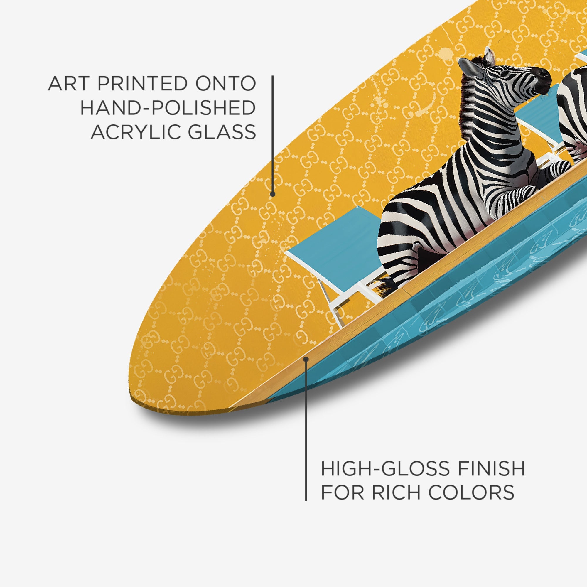 Palm Springs Zebra Pool Surfboard