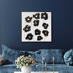Gilded Camellias- With Hand-Applied Acrylic Paint and Gold Leaf