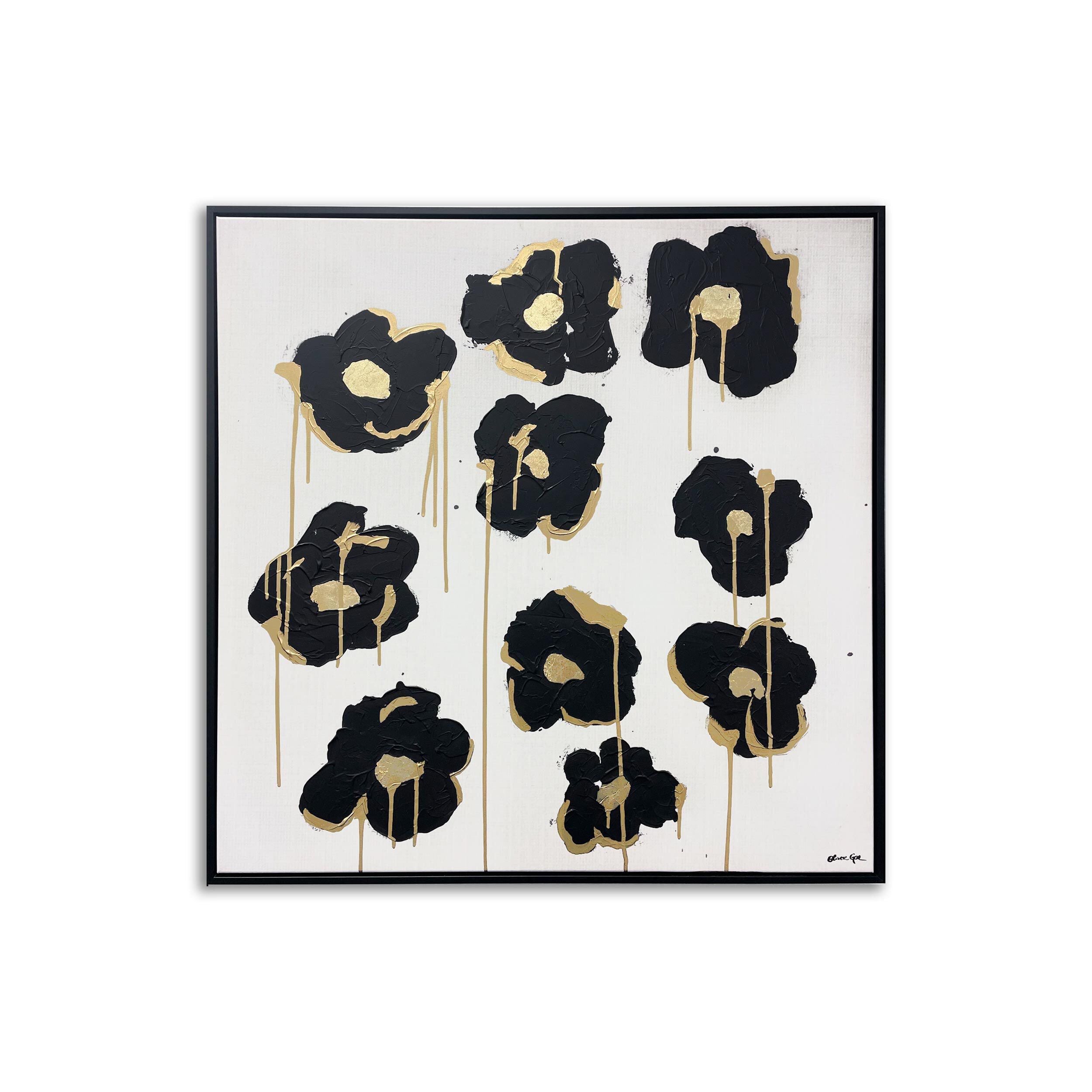 Gilded Camellias- With Hand-Applied Acrylic Paint and Gold Leaf Secondary image