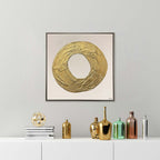 O of XO- With Hand-laid Plaster and Acrylic Paint