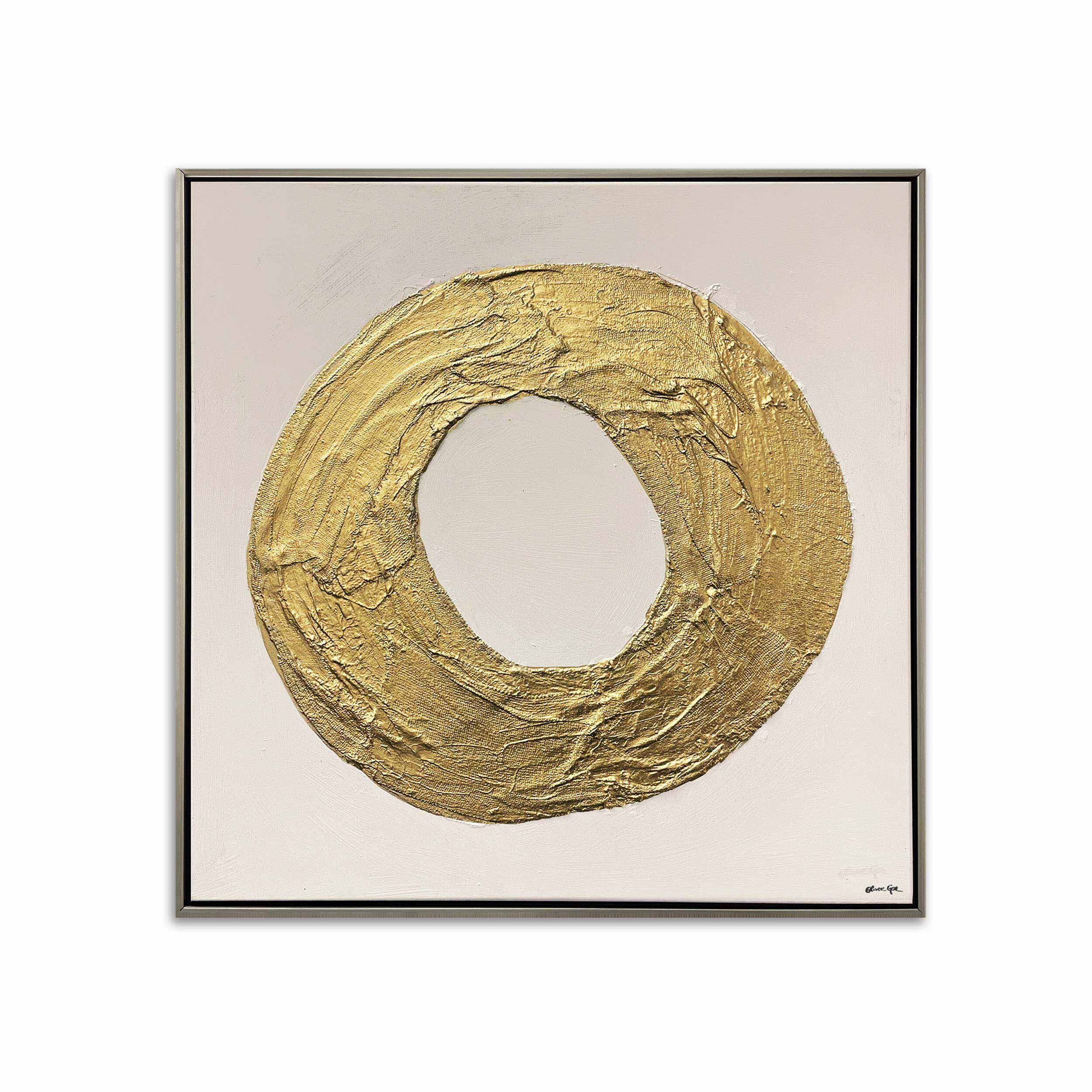 O of XO- With Hand-laid Plaster and Acrylic Paint