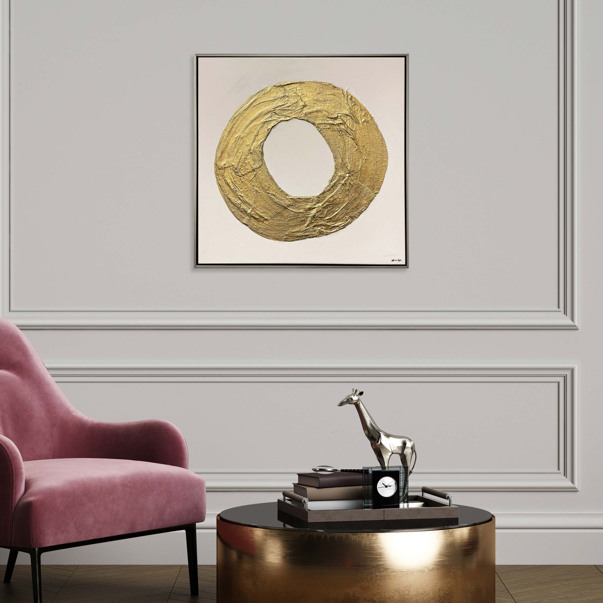 O of XO- With Hand-laid Plaster and Acrylic Paint