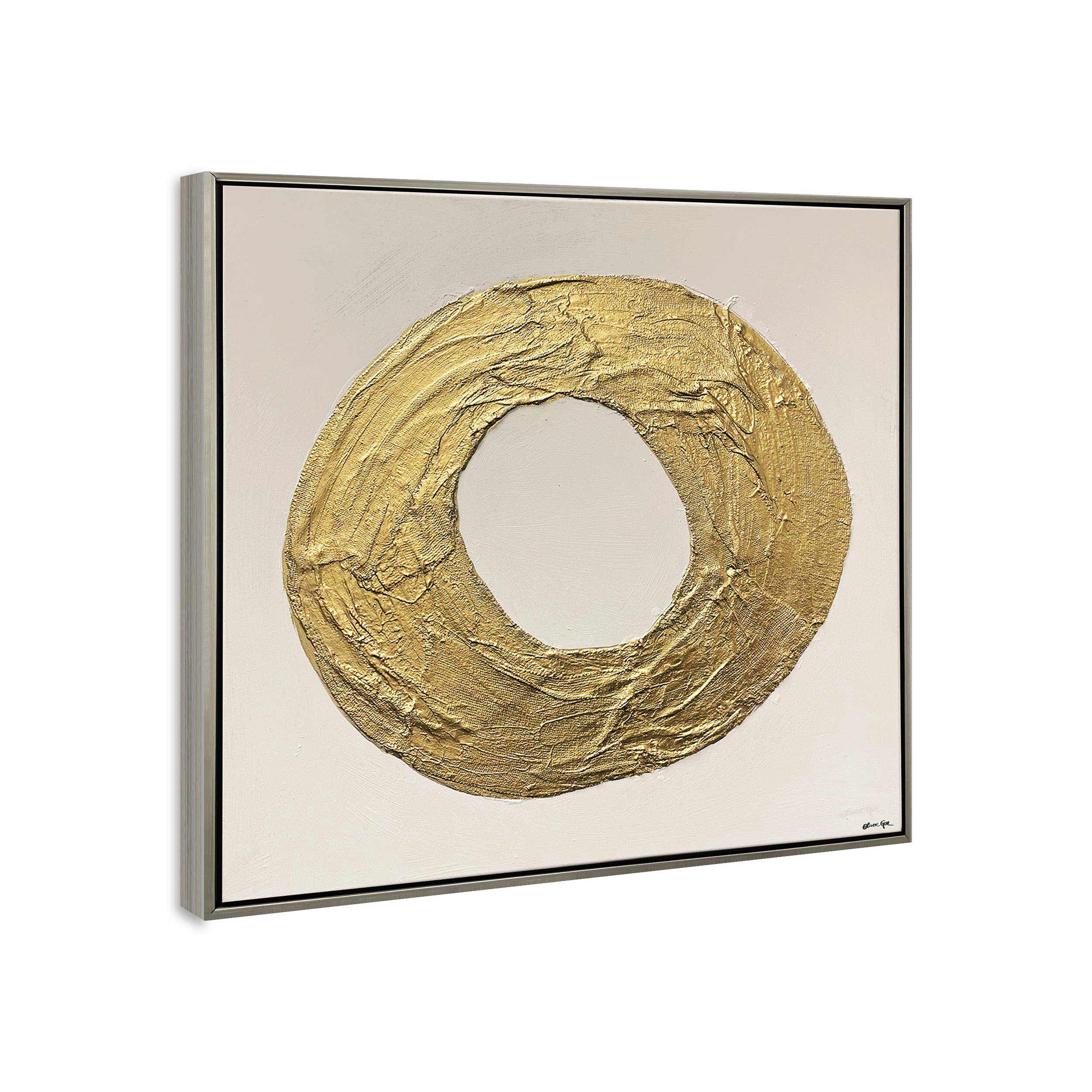 O of XO- With Hand-laid Plaster and Acrylic Paint