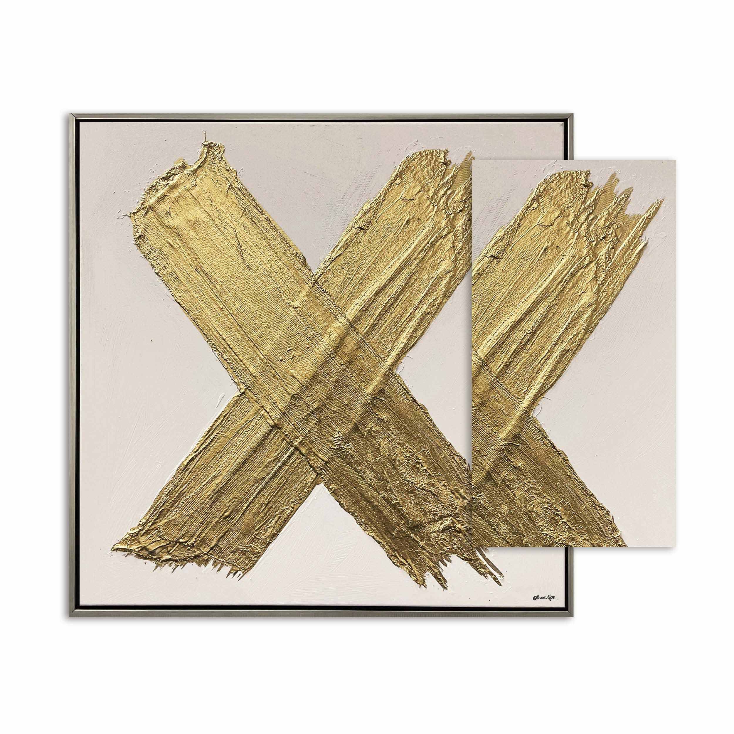 X of XO- With Hand-laid Plaster and Acrylic Paint