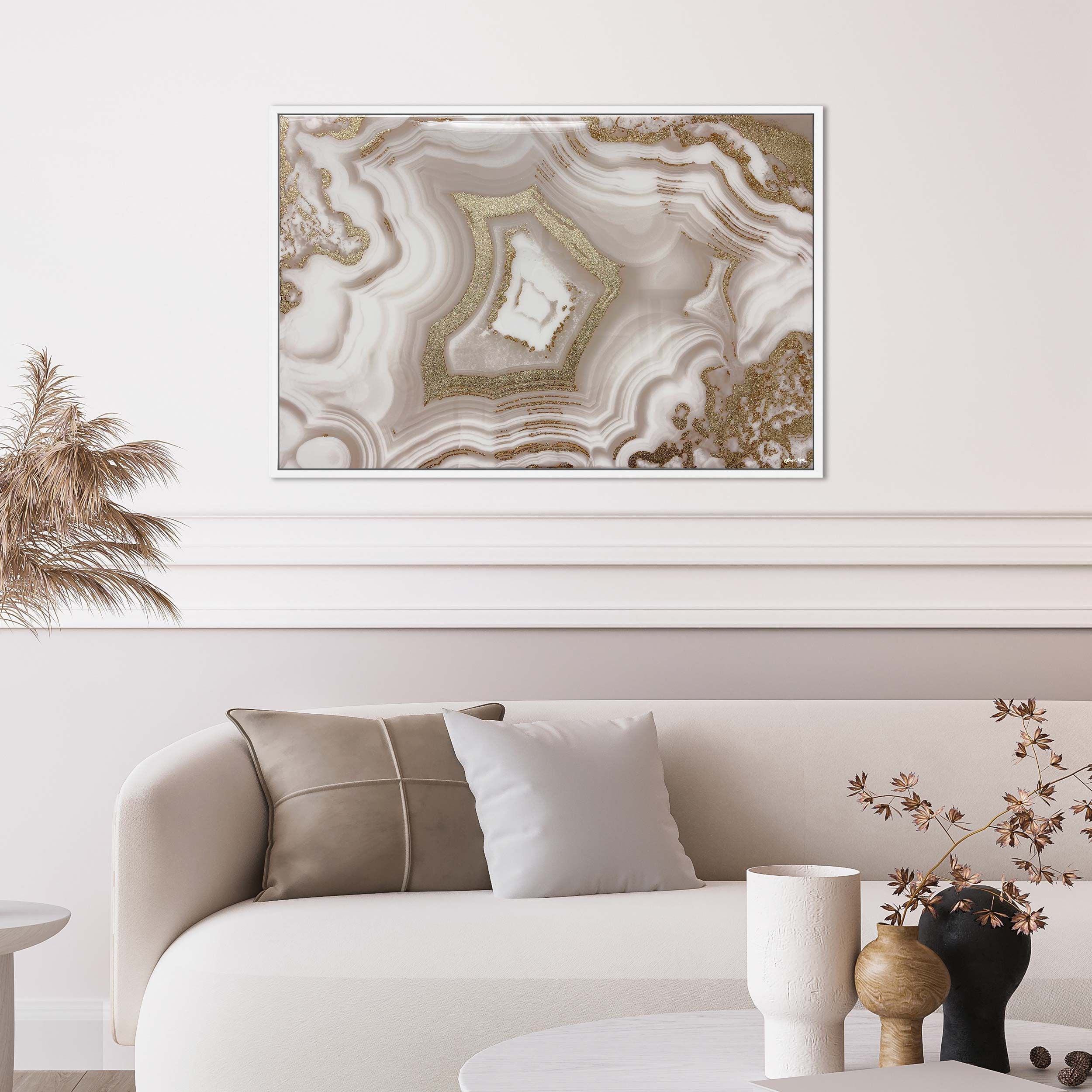 Ivory Agate Splendor- With Hand-Applied Gold Glitter Main image