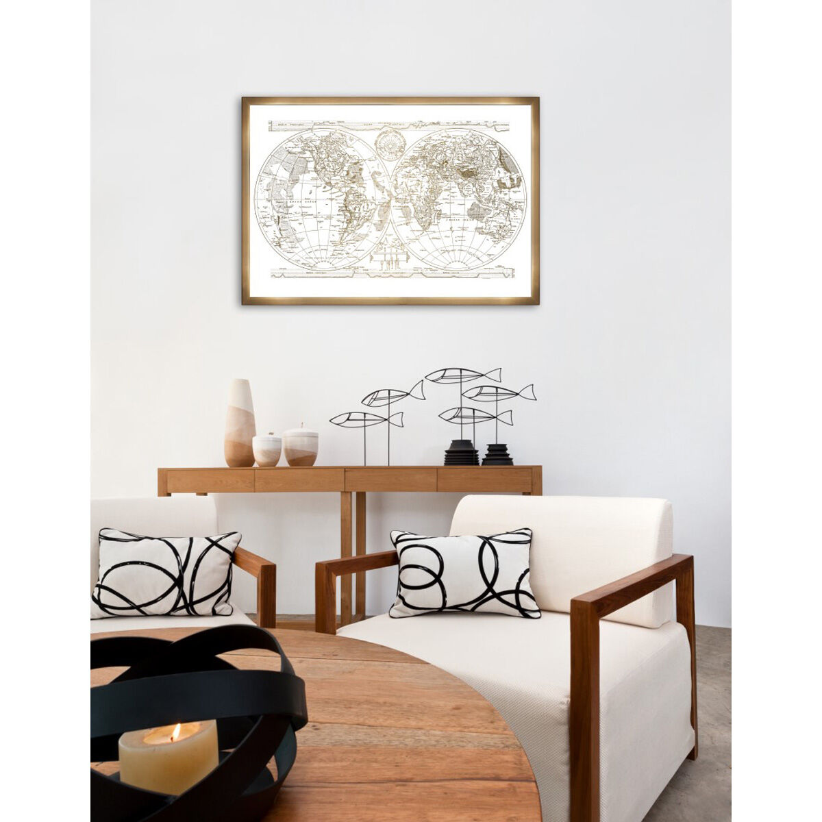 Hemispheres Mapamundi- Gold Metallic Secondary image