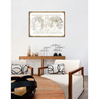 Hemispheres Mapamundi- Gold Metallic