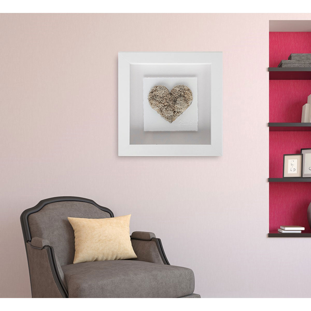 Pure Taupe Heart - Moss Secondary image