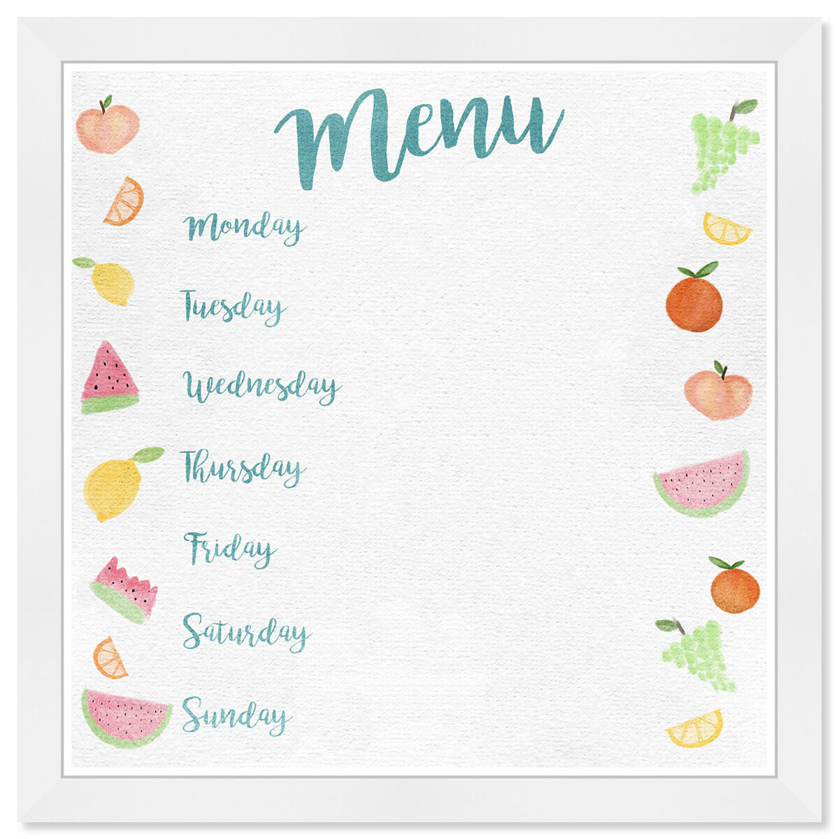 Menu Fruits