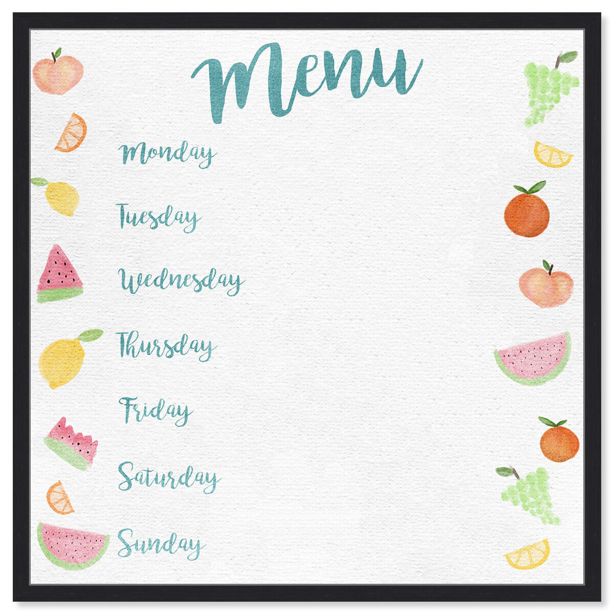 Menu Fruits