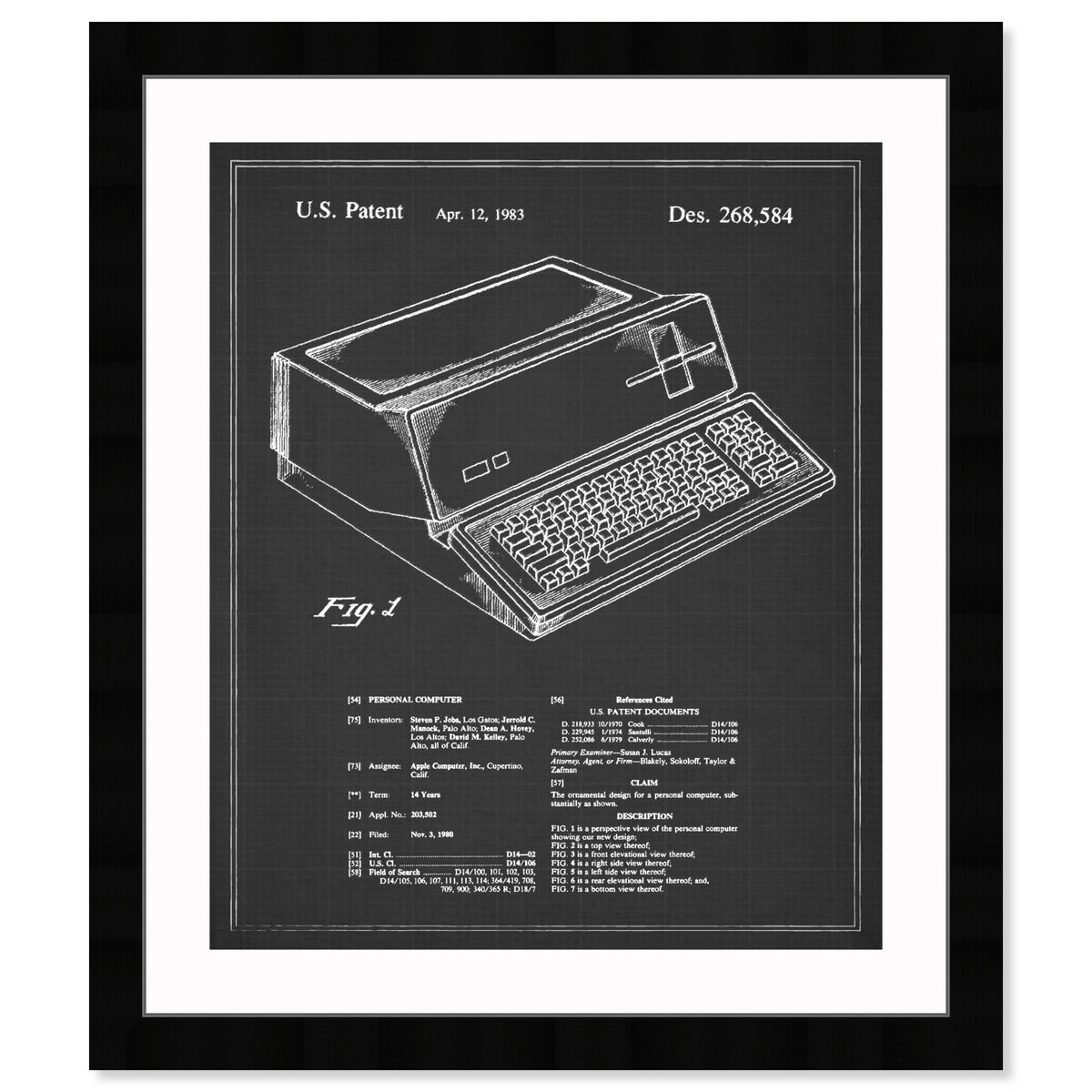 First Apple Personal Computer, 1983 - Noir