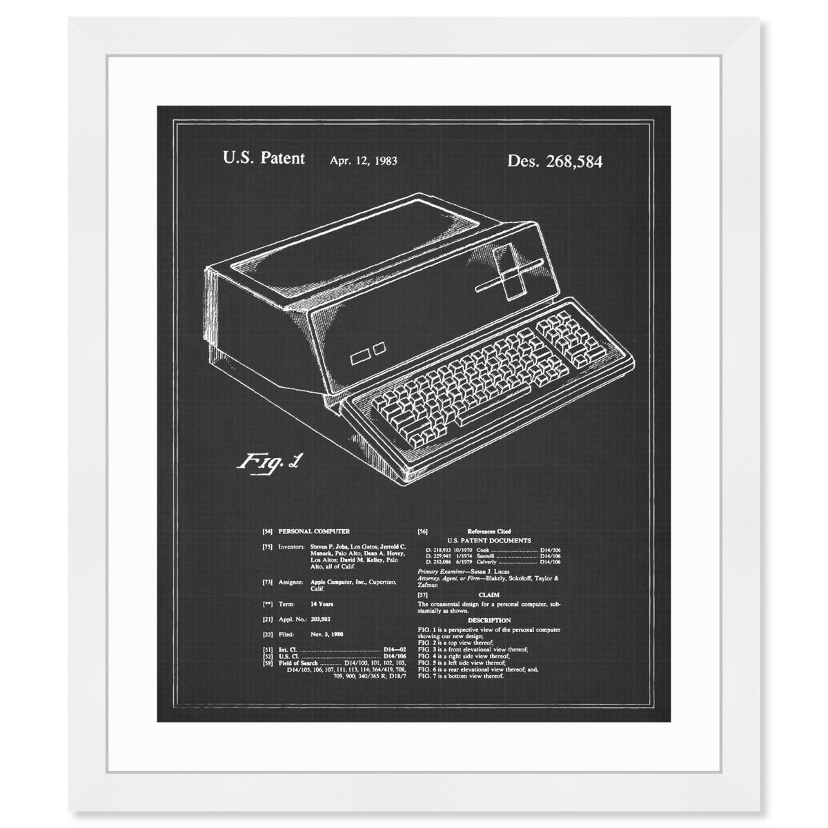 First Apple Personal Computer, 1983 - Noir