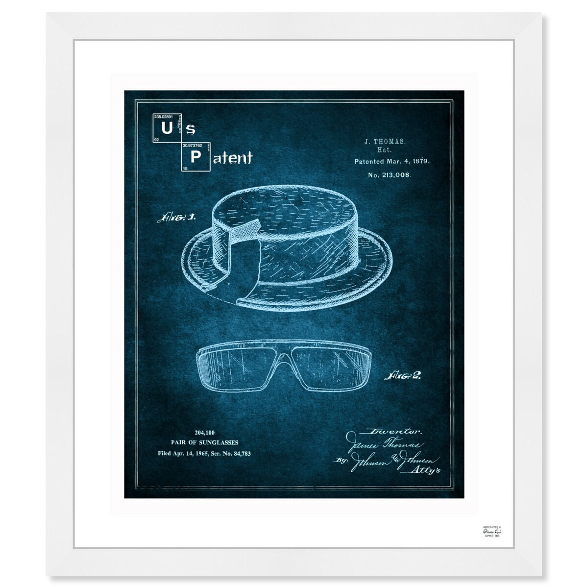 Hat and Sunglasses Crystal Blue
