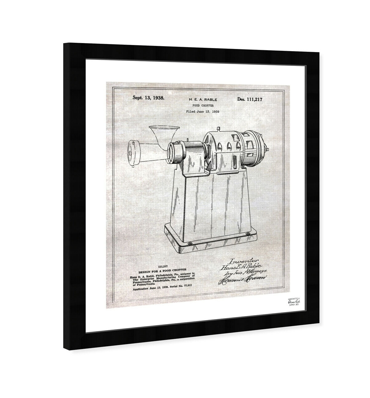 Design For A Food Chopper 1938