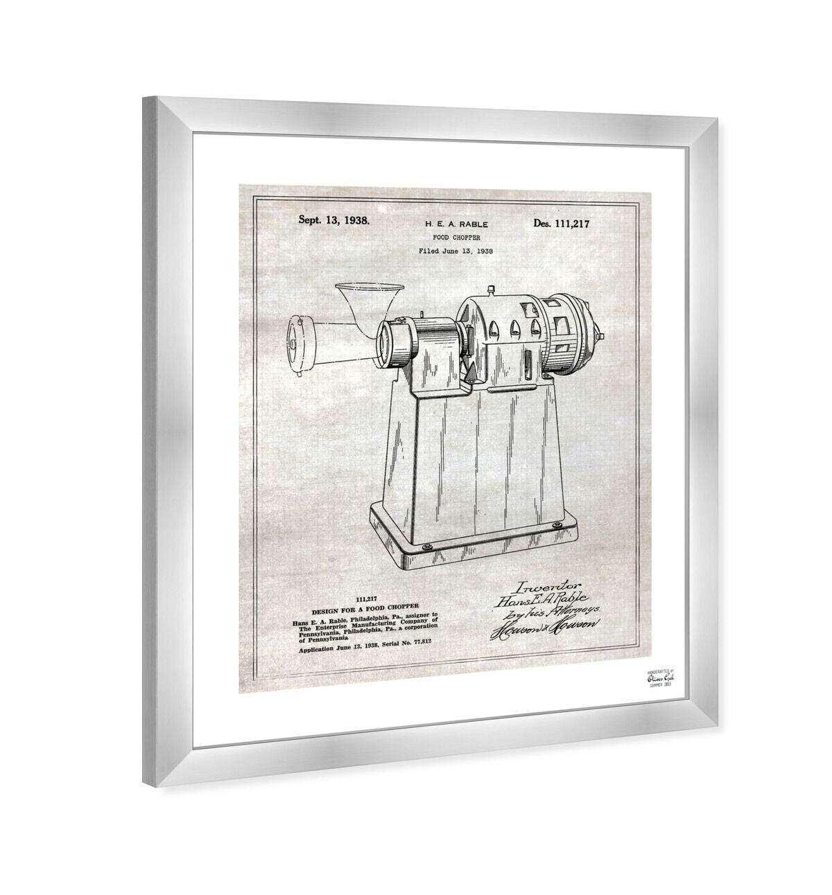 Design For A Food Chopper 1938