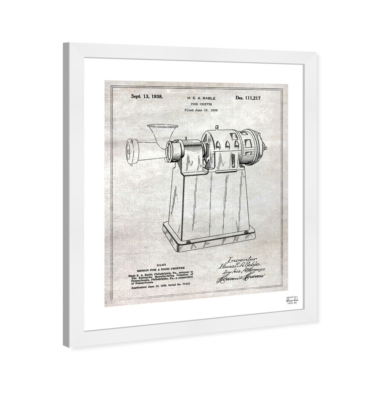 Design For A Food Chopper 1938