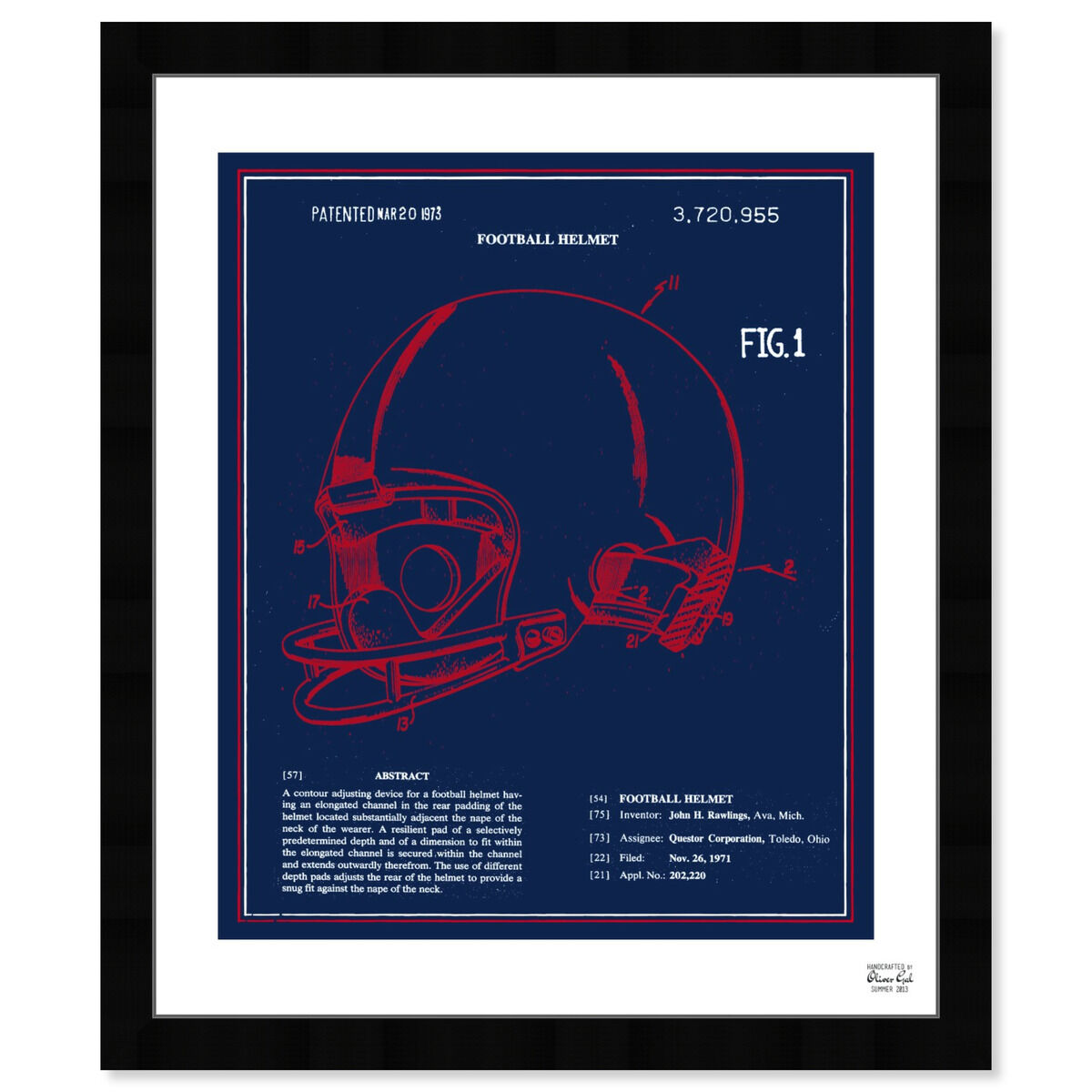 Football Helmet 1973 - Red White Blue Main image