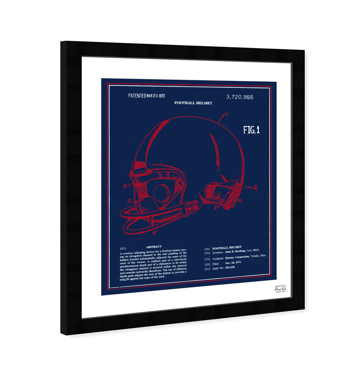 Football Helmet 1973 - Red White Blue