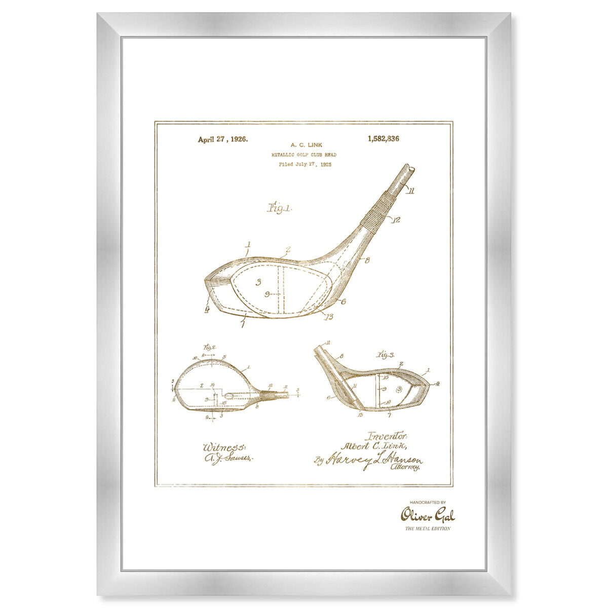 Metallic Golf Club Head 1926 I Gold