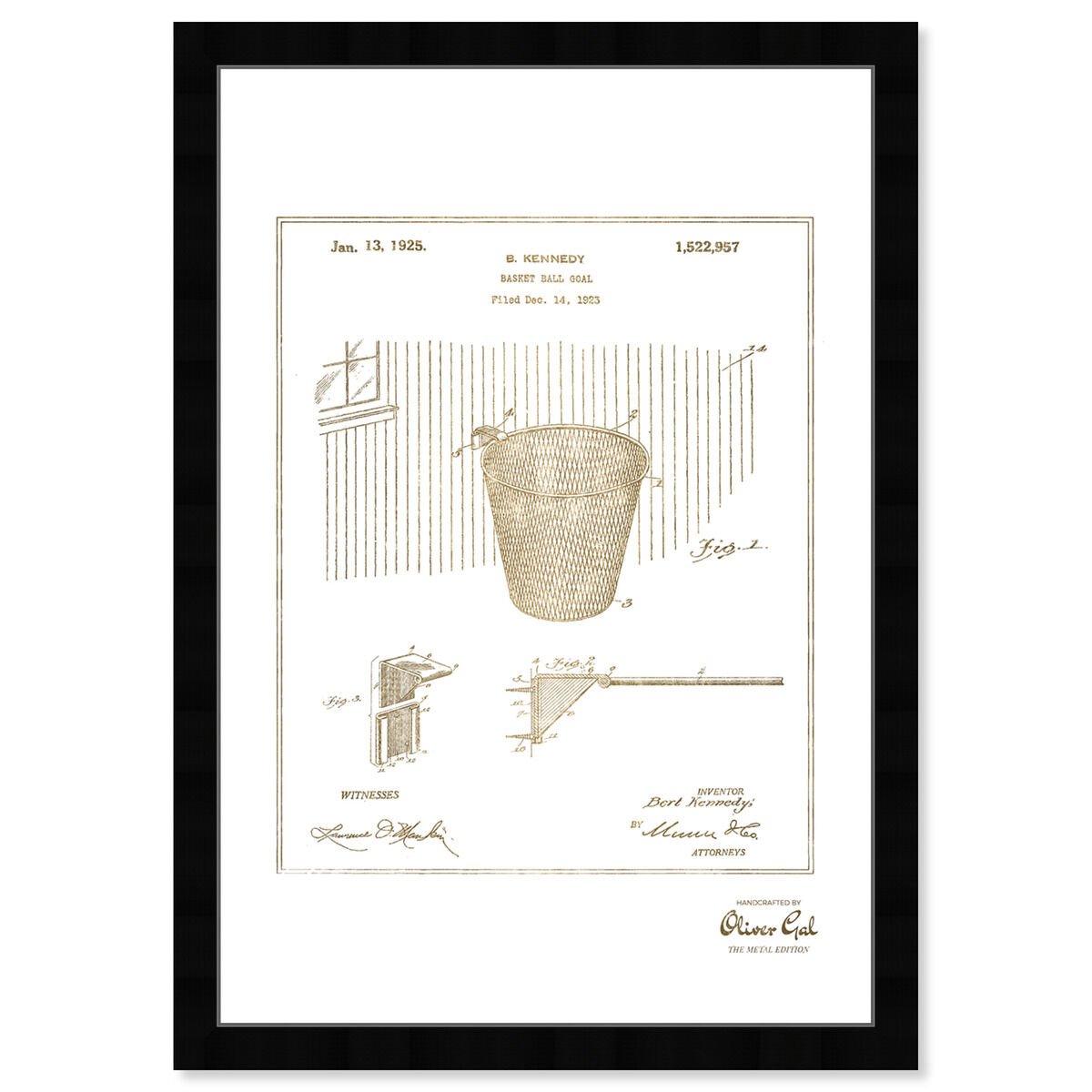 Basketball Hoop 1925 Gold Main image