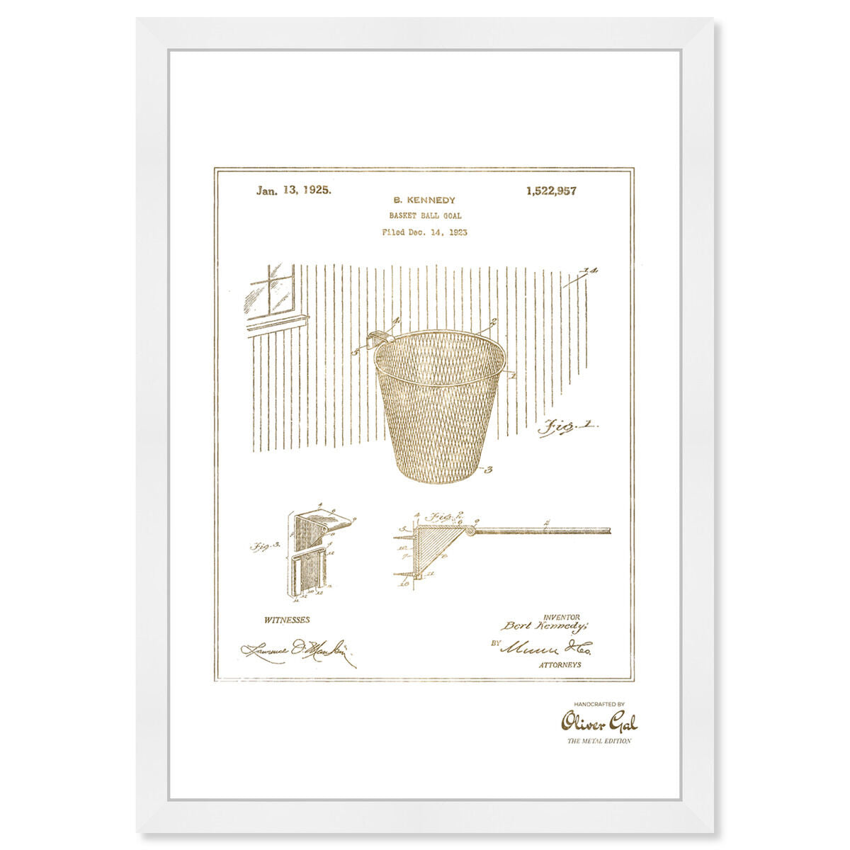 Basketball Hoop 1925 Gold