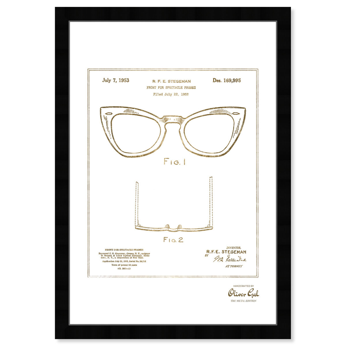 Ray-Ban Wayfarer SPECTACLE FRAMES 1953 Gold