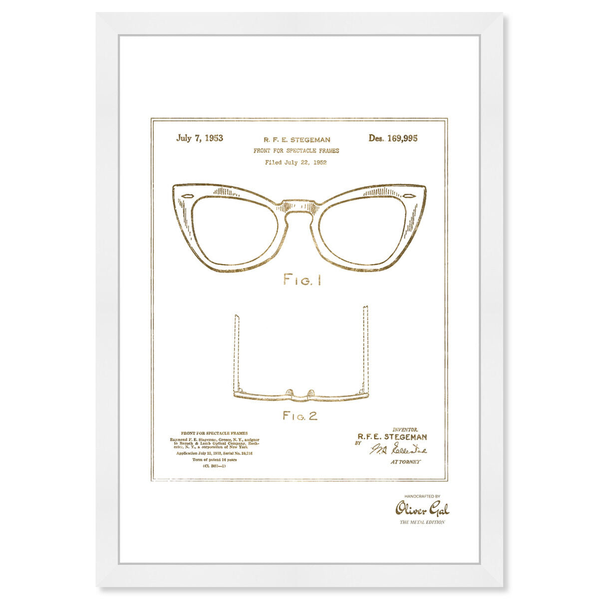 Ray-Ban Wayfarer SPECTACLE FRAMES 1953 Gold