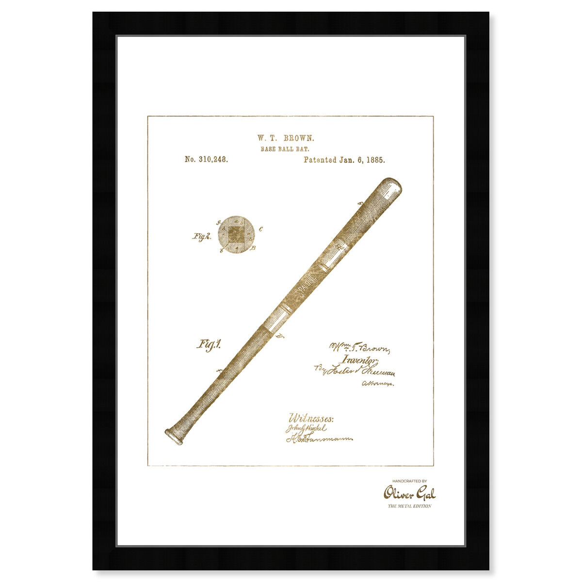 Baseball Bat1885 Gold - light blue