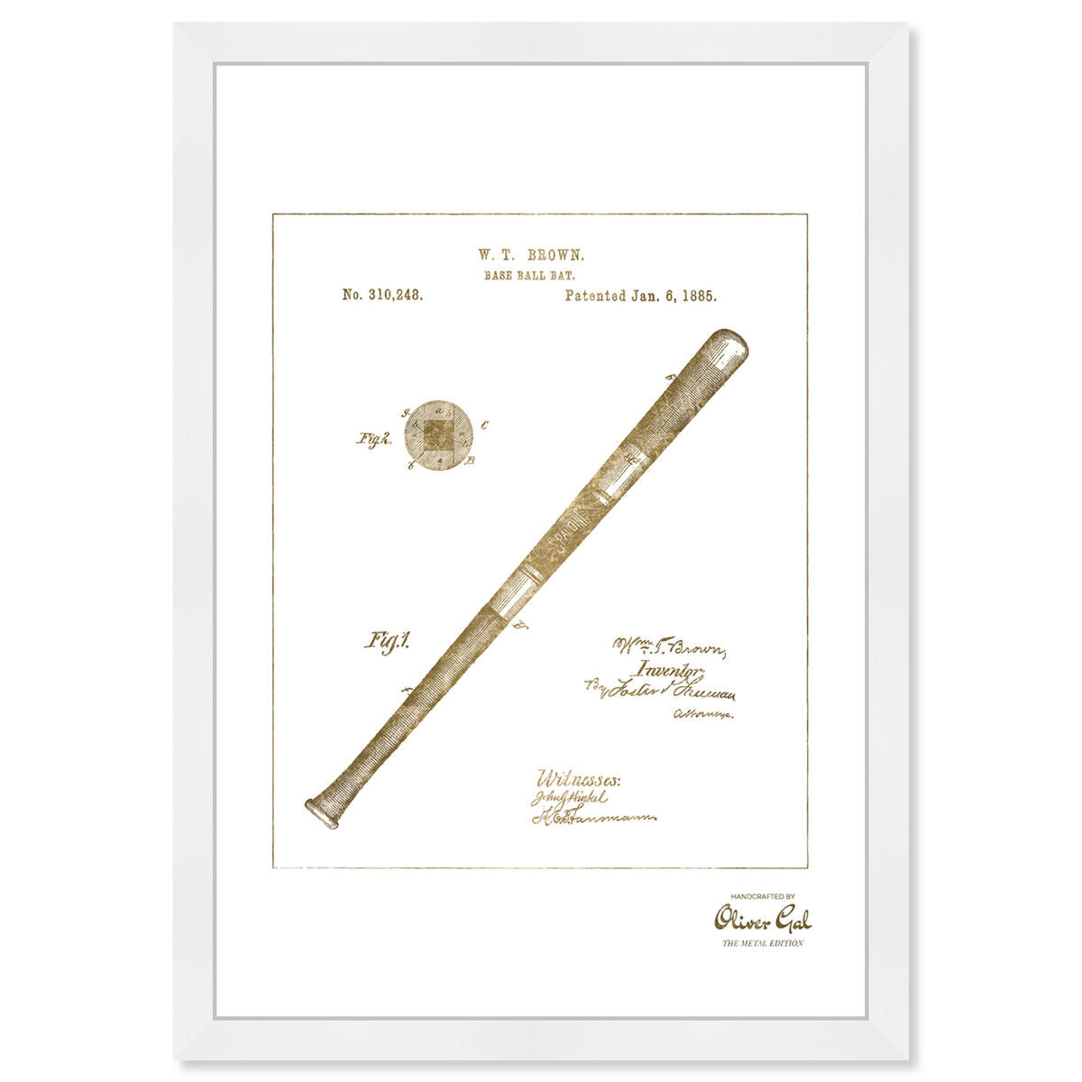 Baseball Bat1885 Gold - light blue