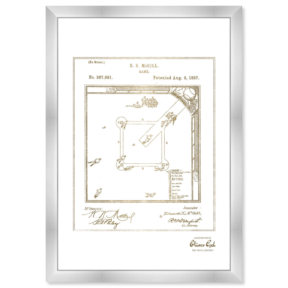 Baseball Game 1887 Gold
