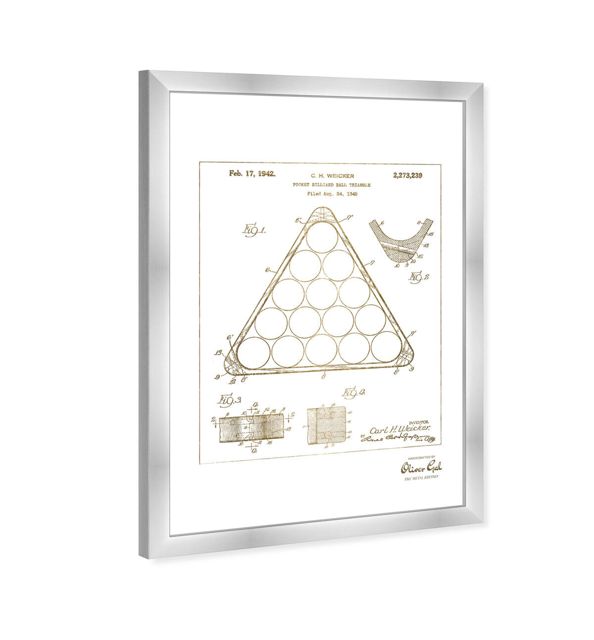 Pocket Billiard Ball Triangle 1942 Gold