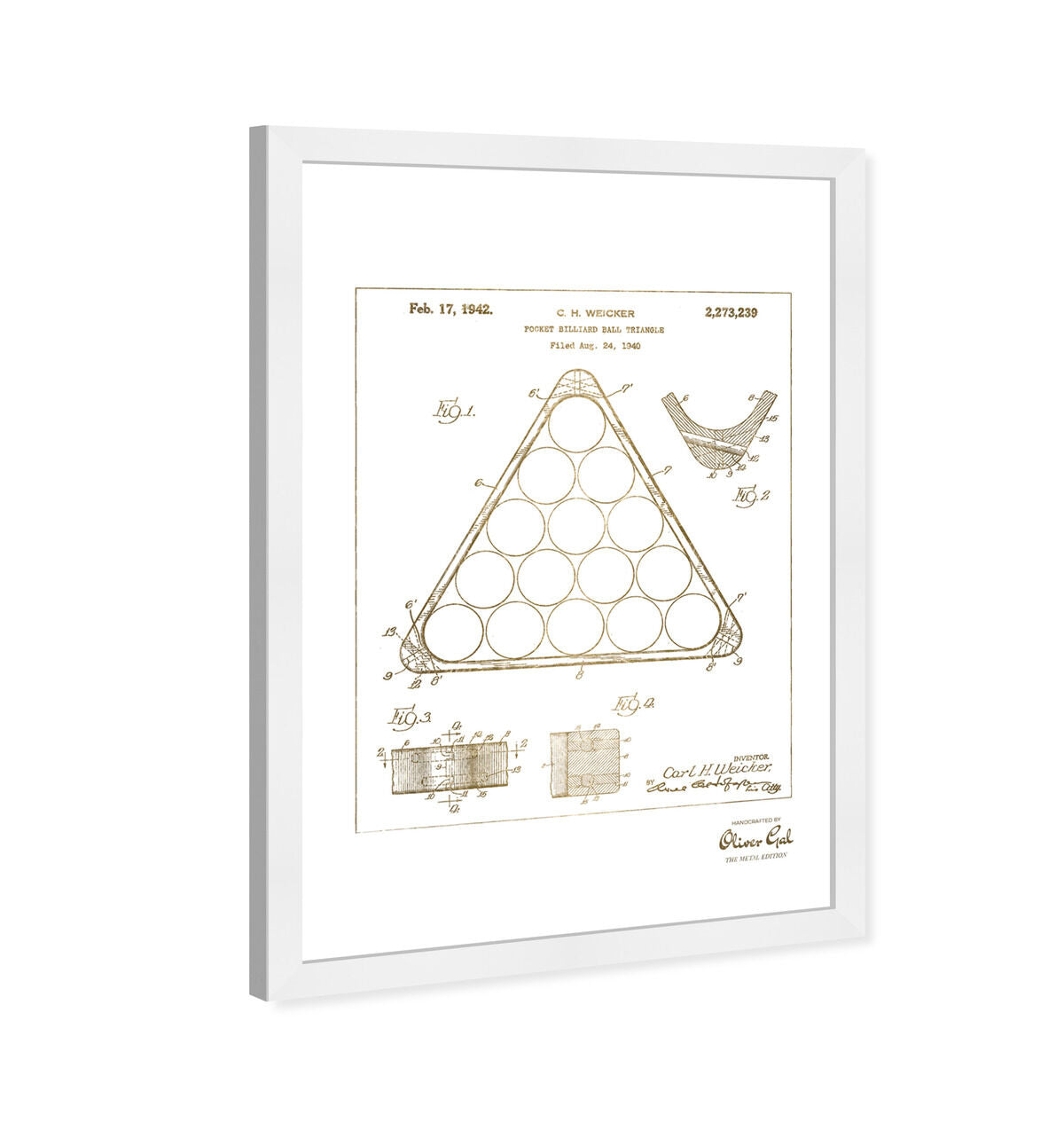 Pocket Billiard Ball Triangle 1942 Gold