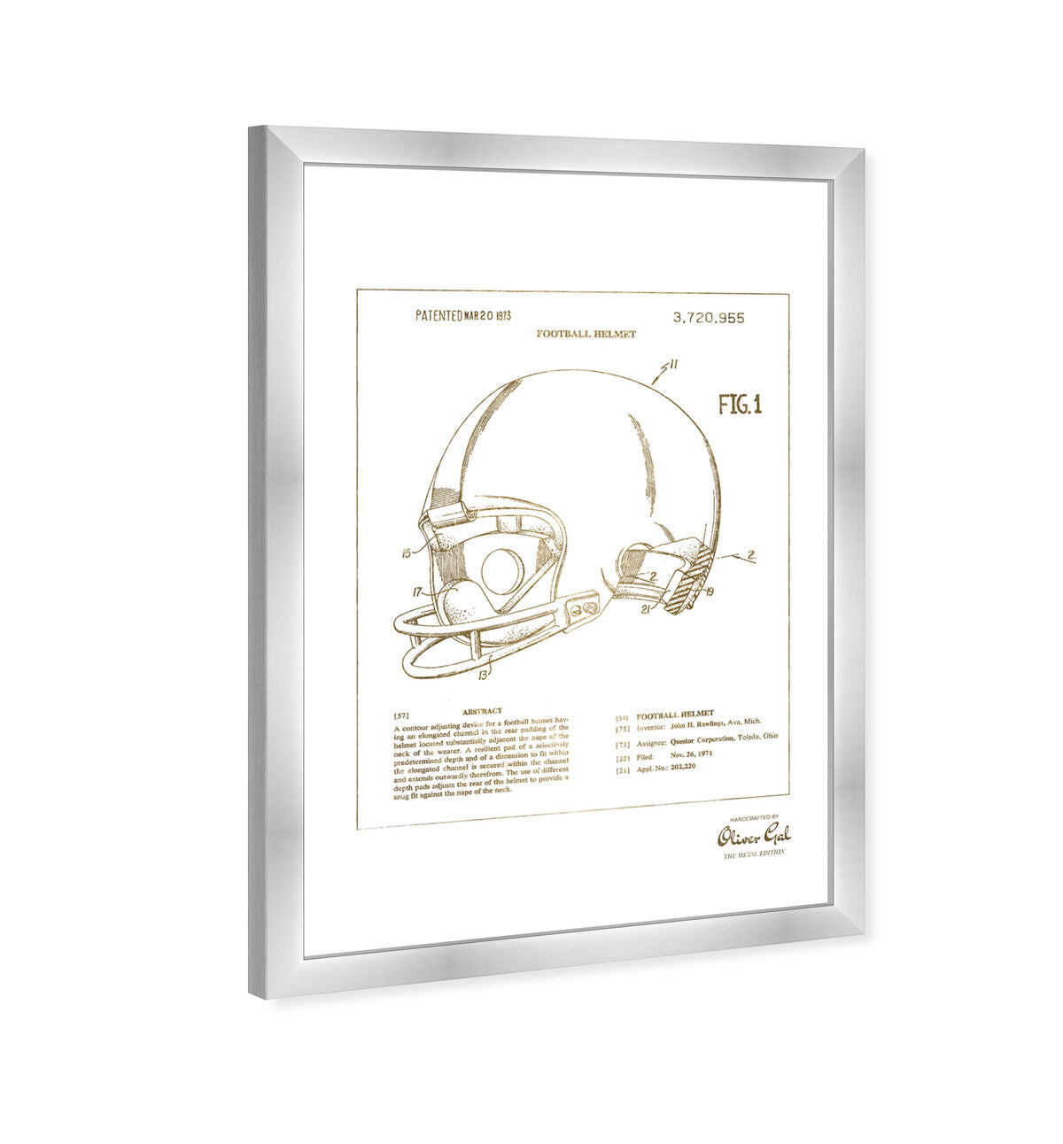 Football Helmet 1973 Gold