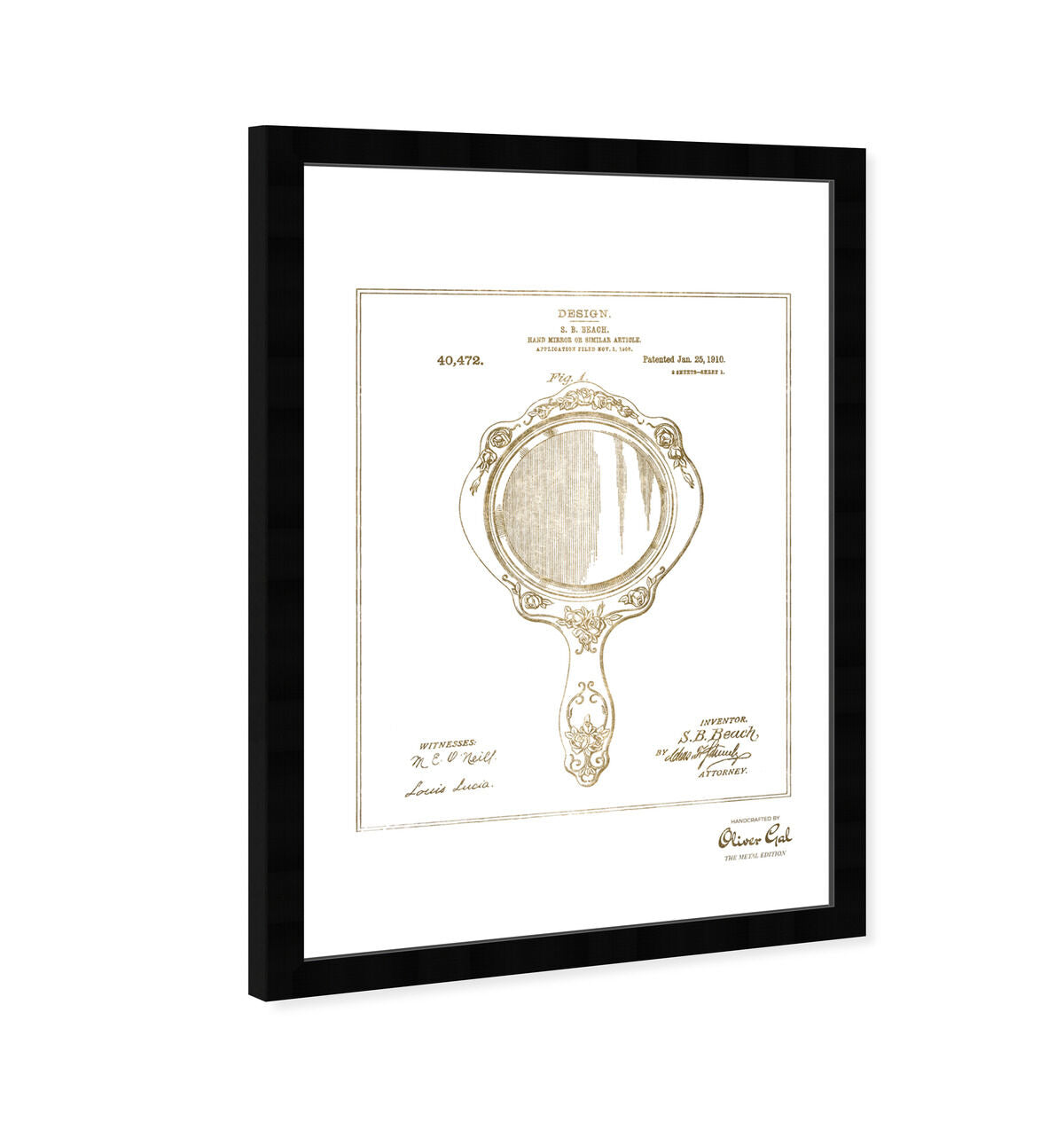 Hand Mirror 1910 II Gold