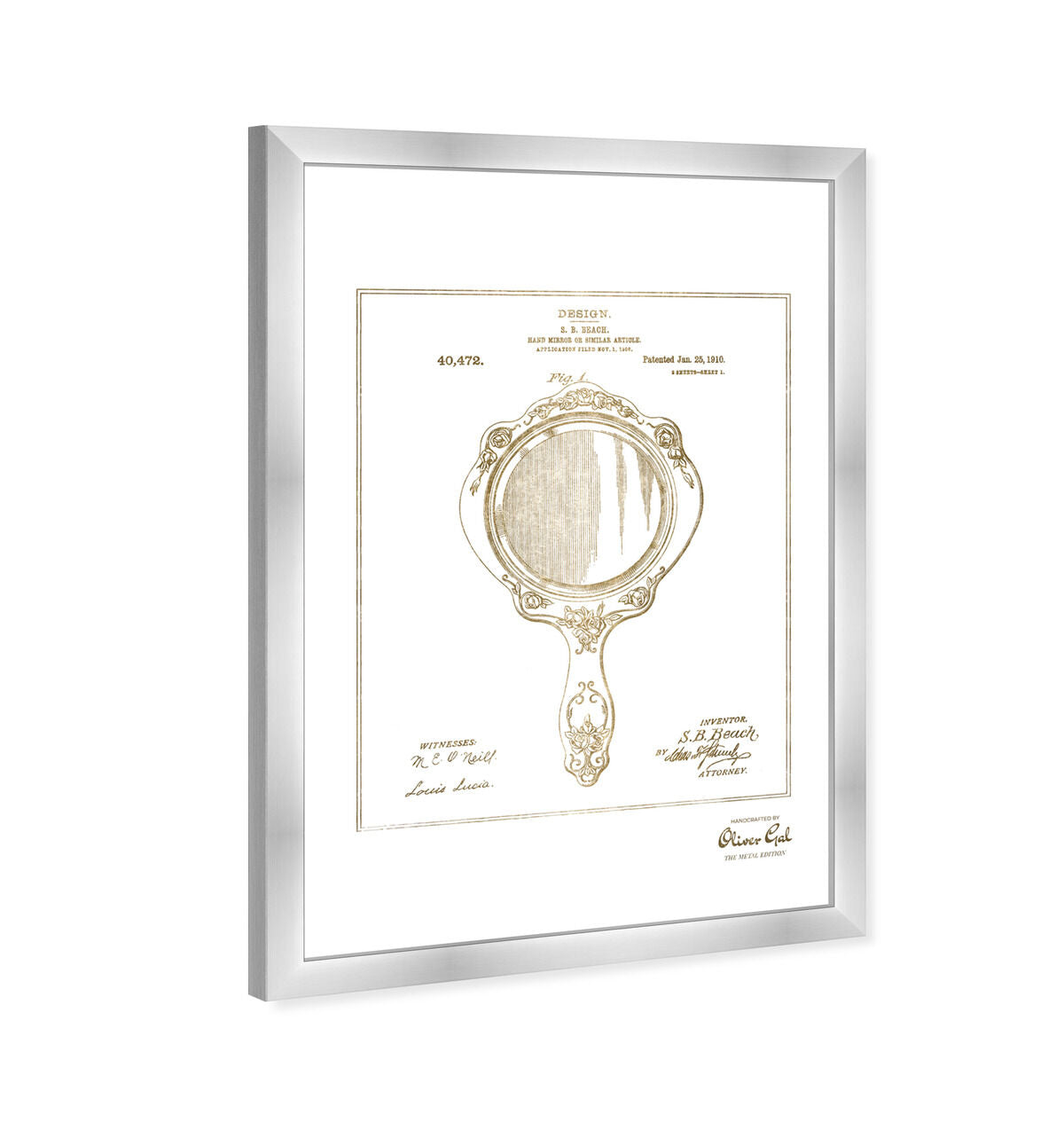 Hand Mirror 1910 II Gold