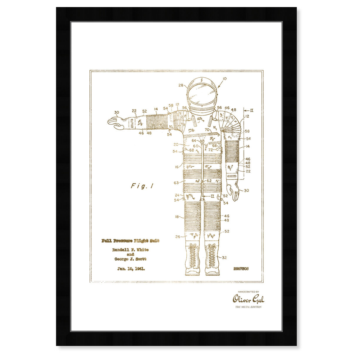 Full Pressure Flight Suit 1961 Gold Main image