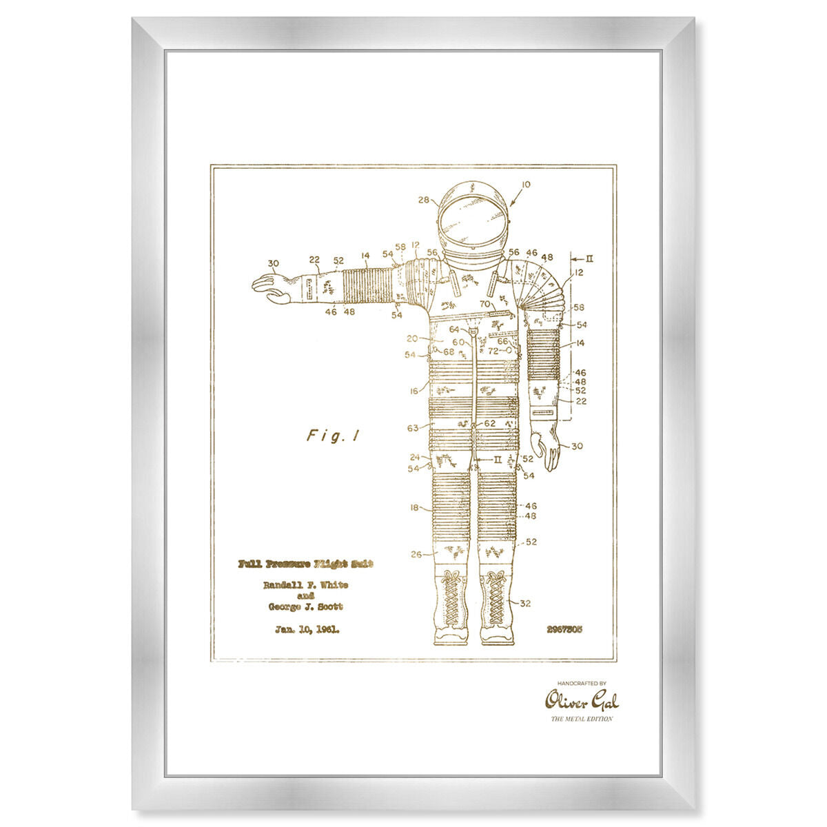 Full Pressure Flight Suit 1961 Gold