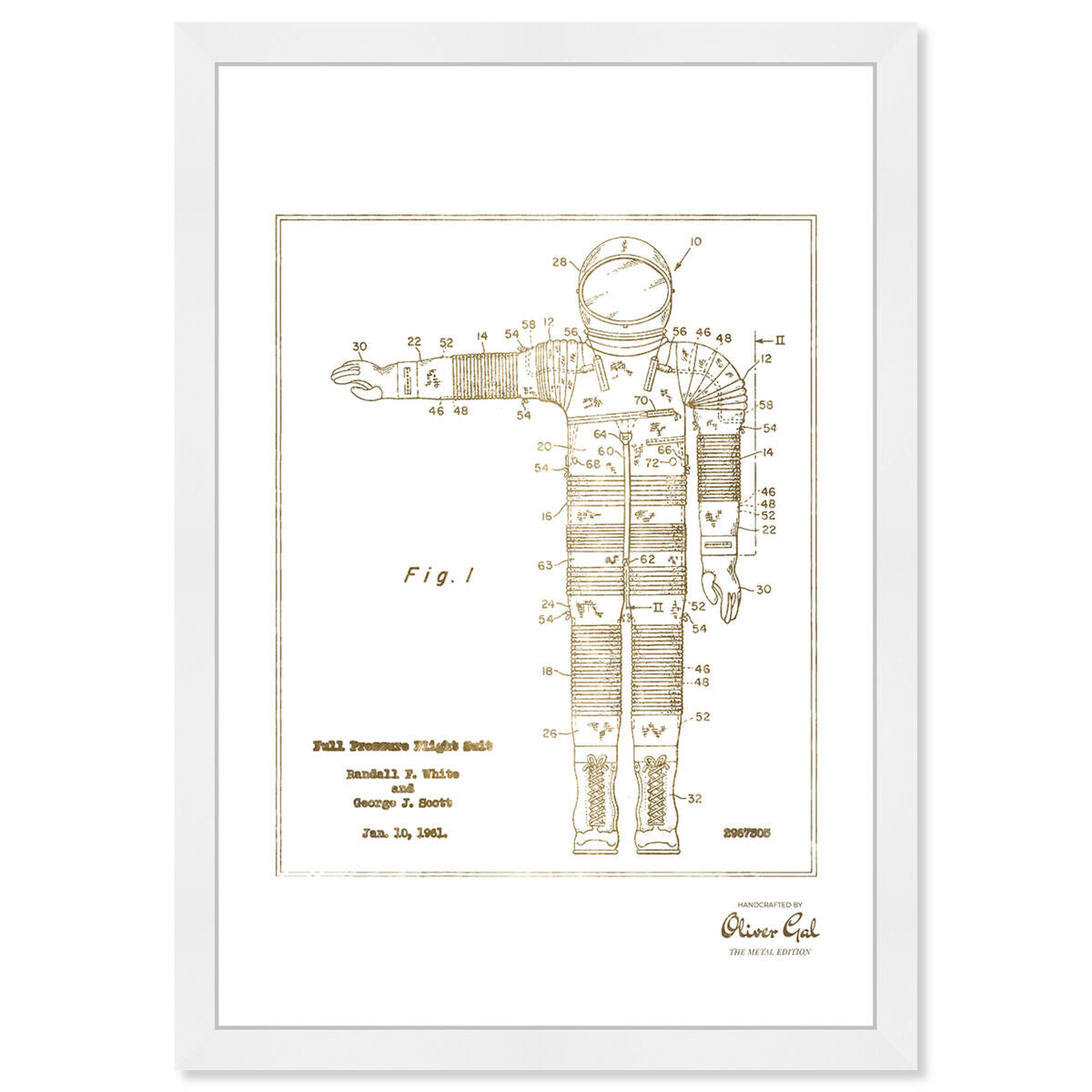 Full Pressure Flight Suit 1961 Gold