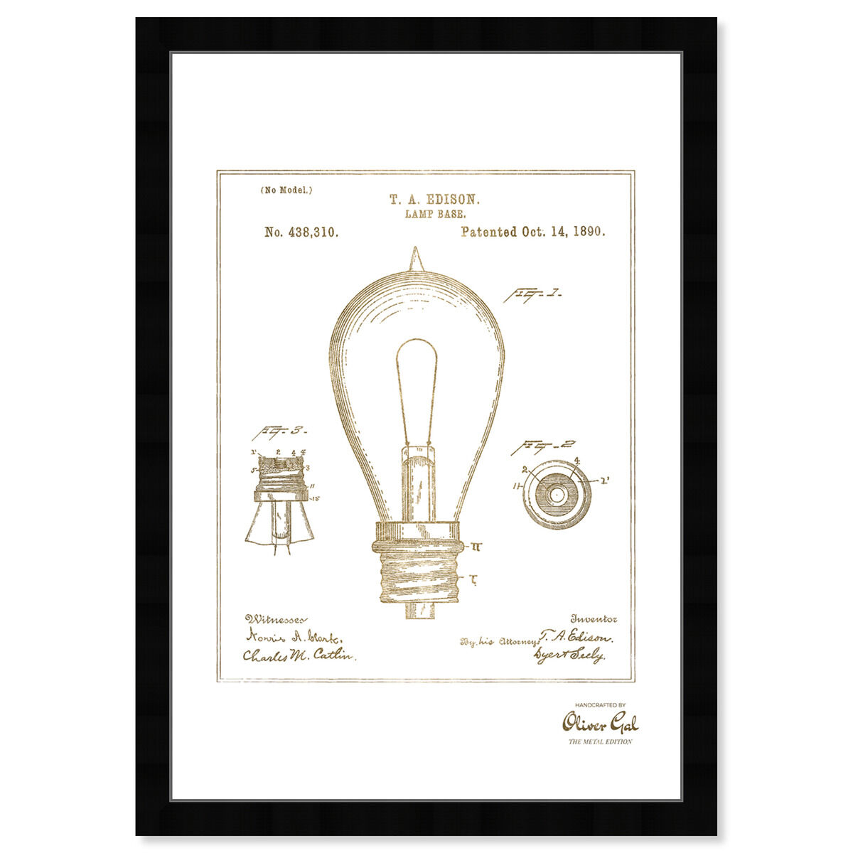 Edison Lamp Base 1890 II Gold