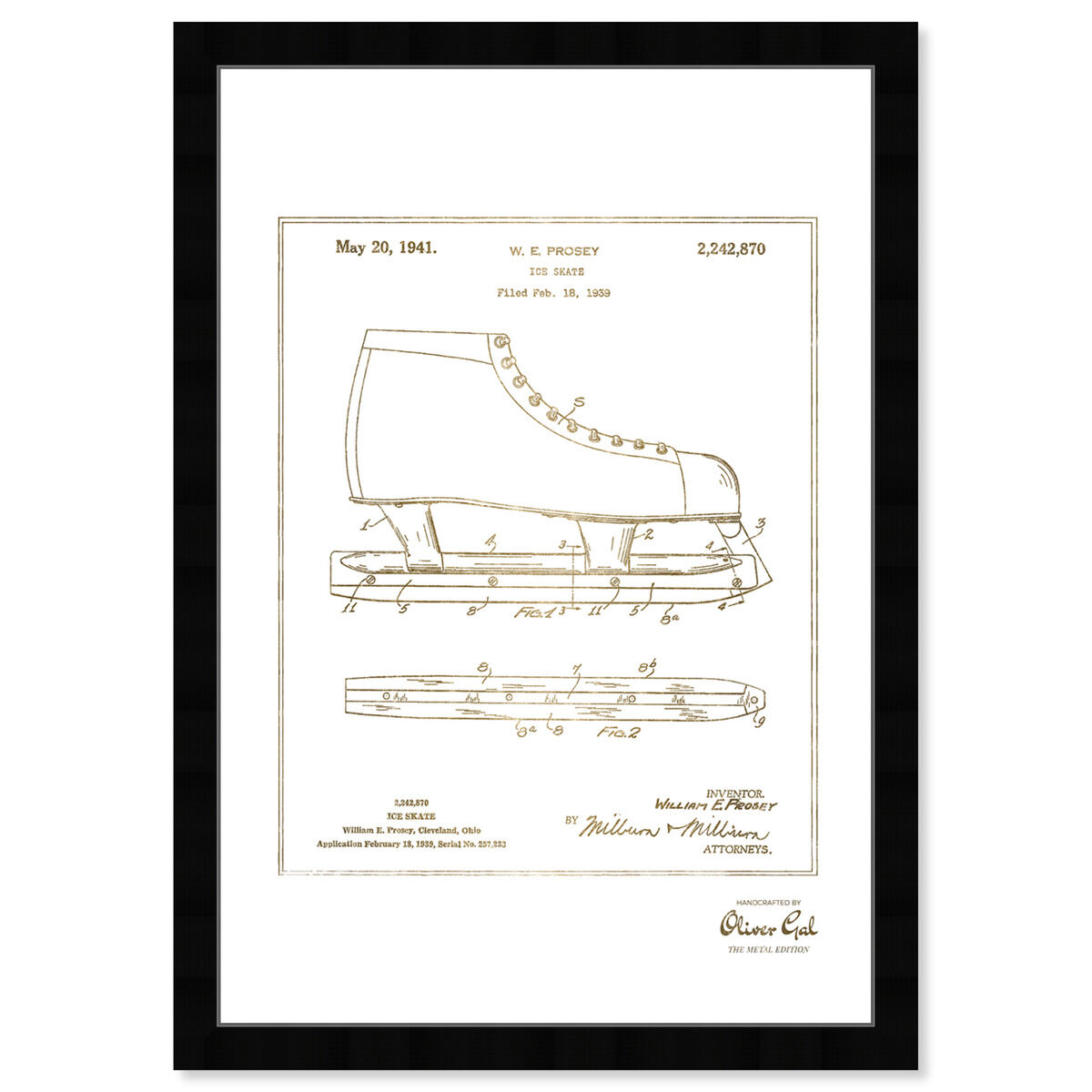 Ice skate 1941 Gold
