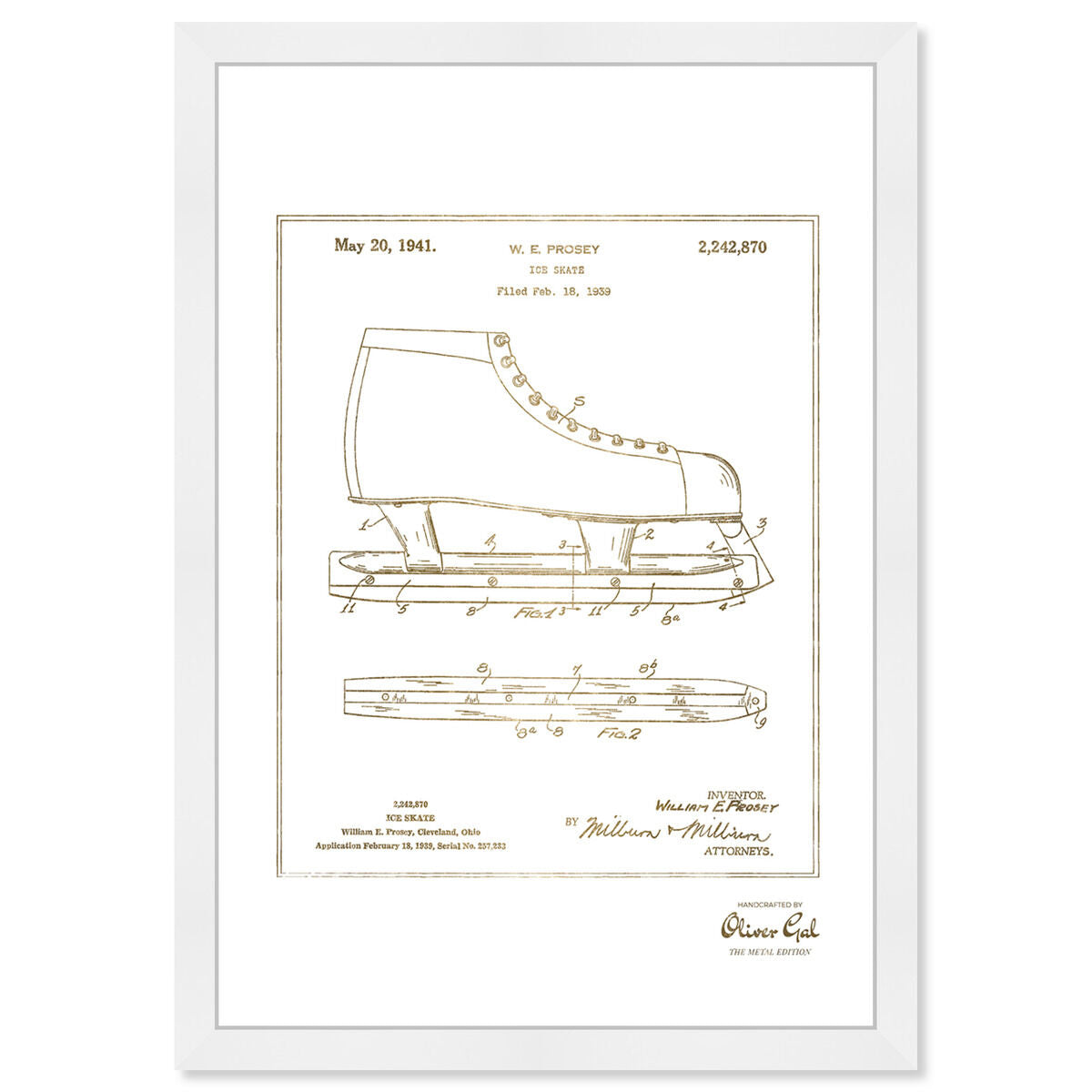 Ice skate 1941 Gold