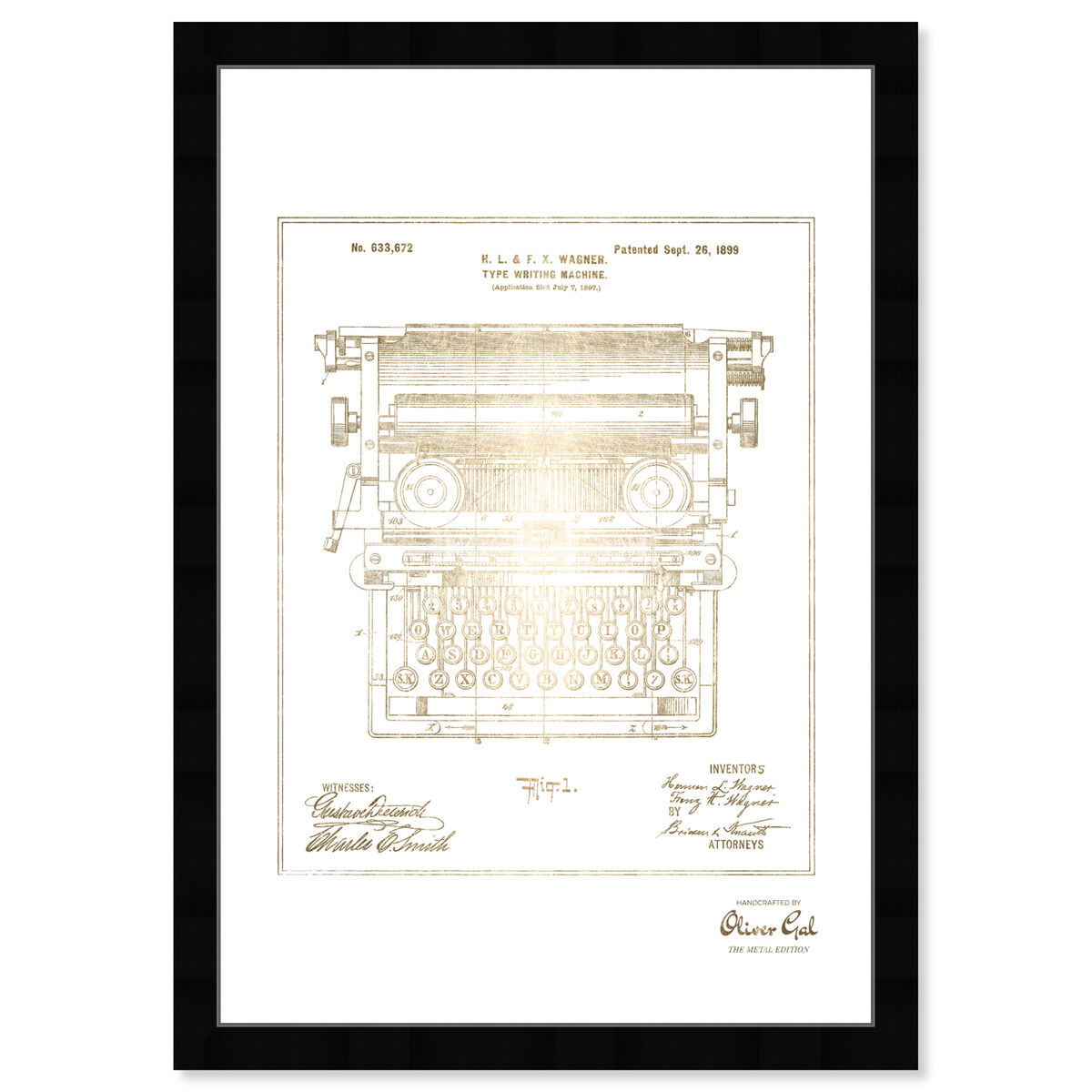 Type Writing Machine 1899 I Gold