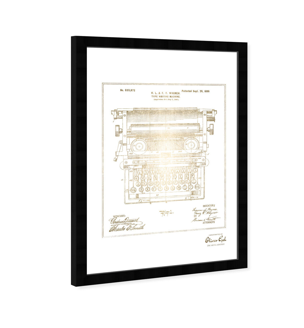 Type Writing Machine 1899 I Gold