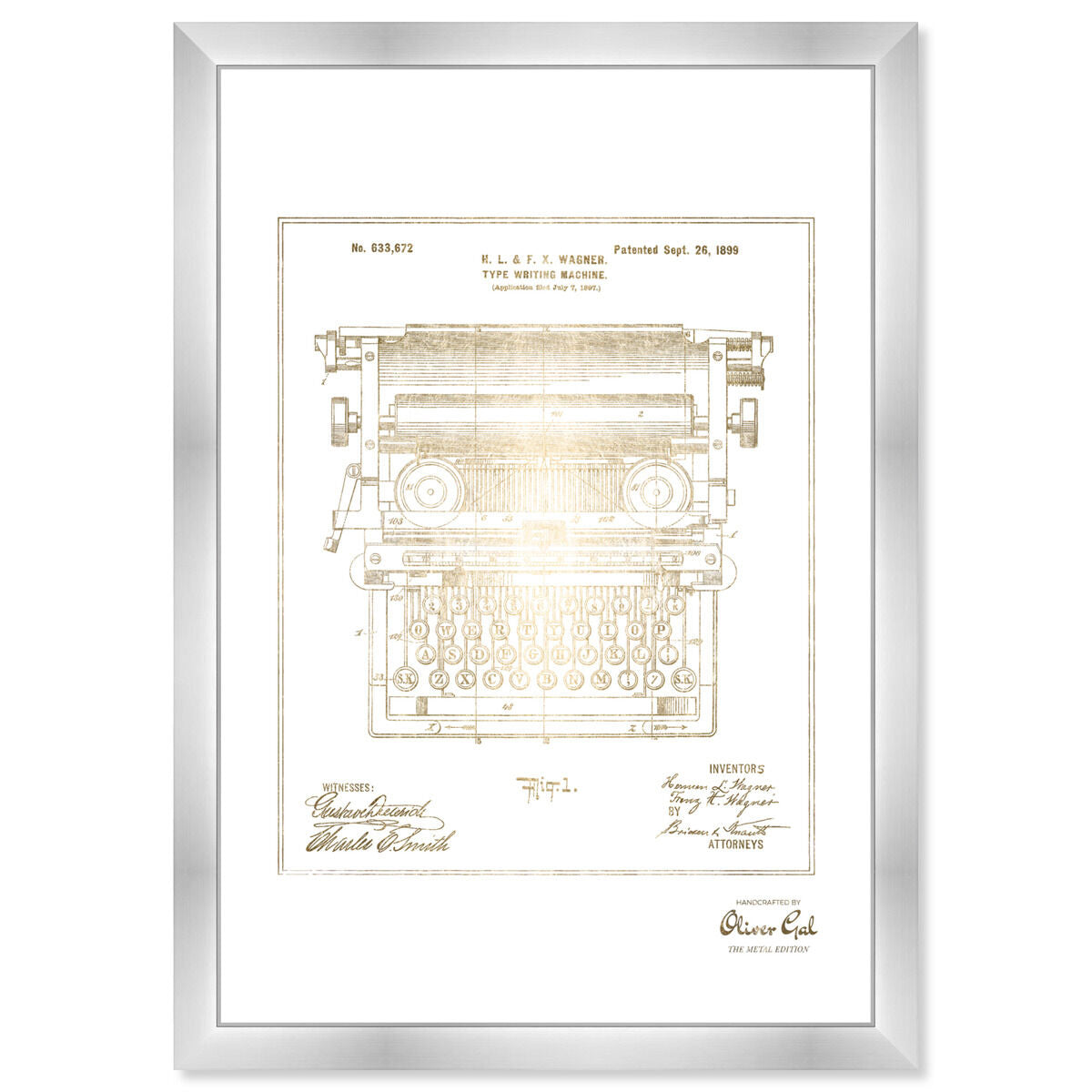 Type Writing Machine 1899 I Gold