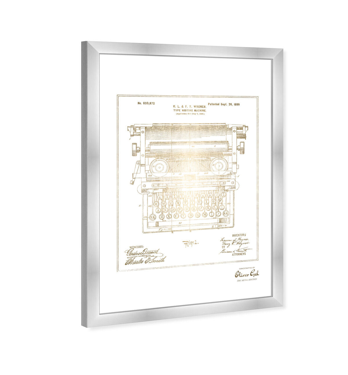 Type Writing Machine 1899 I Gold