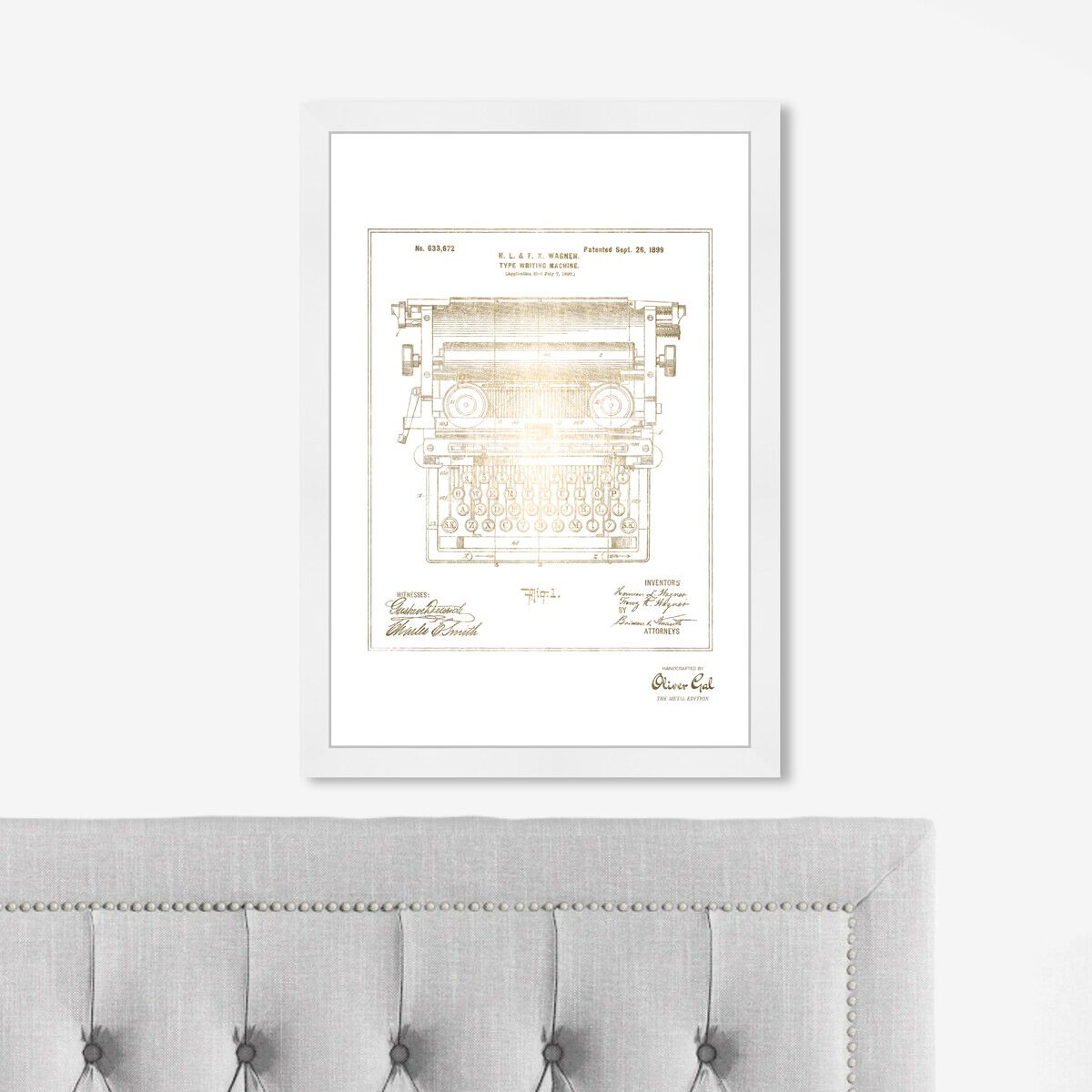 Type Writing Machine 1899 I Gold