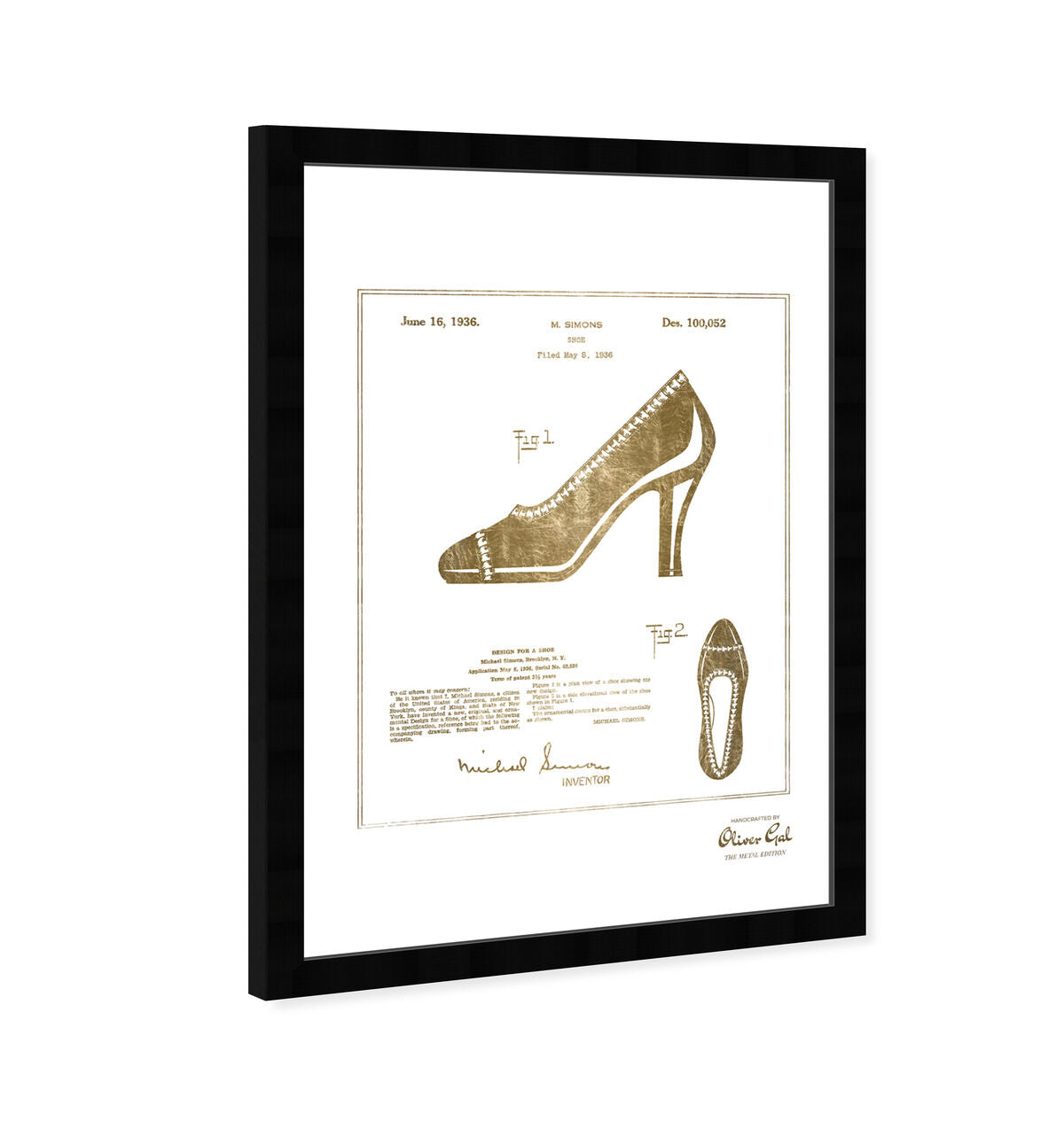 Malletier DESIGN FOR A SHOE 1936 Gold